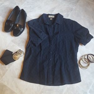 Peck and Peck black lace cotton blouse